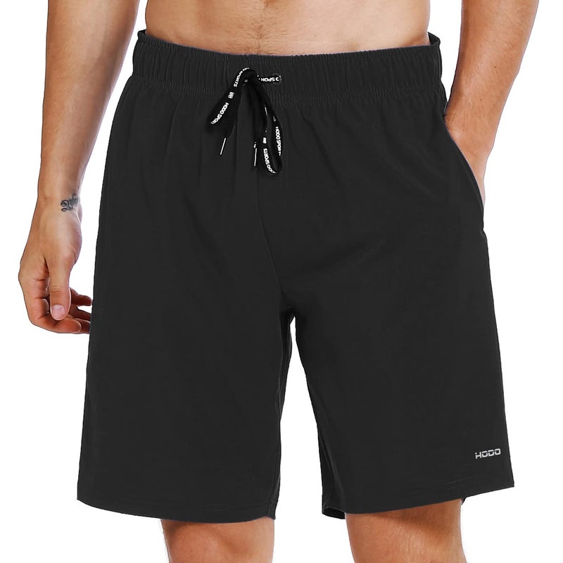 HOdo Mens Swim Trunks with Mesh Liner 9" Quick Dry Swim Shorts Bathing Suits for Men Swimwear Board Shorts wiht Pockets Black XL - Image 1